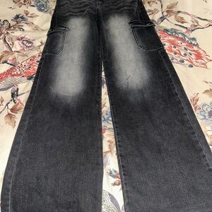Refuge Black Wide Leg Jeans